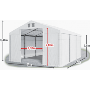 Skladový stan 5x6m PROFI Bílá obraz