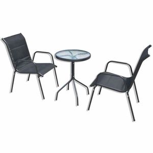 Zahradní bistro set 3 ks kov / textilen Dekorhome Černá obraz