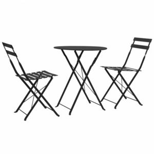 Zahradní bistro set 3 ks ocel Dekorhome Černá, Zahradní bistro set 3 ks ocel Dekorhome Černá obraz