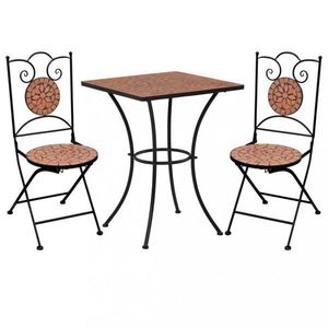 Mozaikový bistro set 3 ks Dekorhome Cihlová obraz