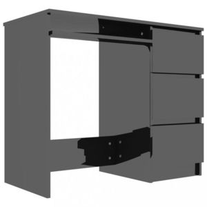 Psací stůl se šuplíky 90x45 cm Dekorhome Černá lesk obraz