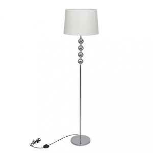 Stojací lampa látka / kov Dekorhome Bílá, Stojací lampa látka / kov Dekorhome Bílá obraz