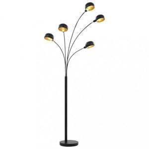 Stojací lampa 200 cm Dekorhome Černá / zlatá obraz