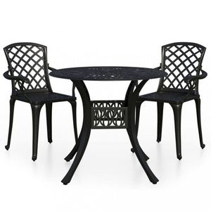 Zahradní bistro set 3 ks litý hliník Dekorhome Černá obraz