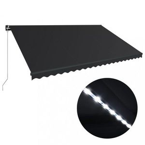 Ručně zatahovací markýza s LED světlem 500x300 cm Dekorhome Antracit obraz