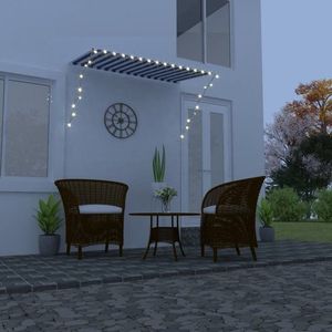 Zatahovací markýza s LED světlem 250x150 cm Dekorhome Bílá / modrá obraz