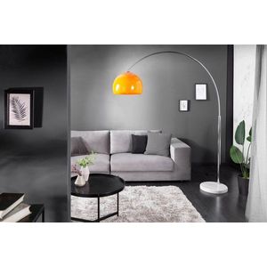 Stojací lampa BANGUI 175 - 205 cm Dekorhome Oranžová obraz