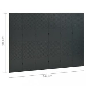 Paraván ocel antracit Dekorhome 240x180 cm (6-dílný) obraz