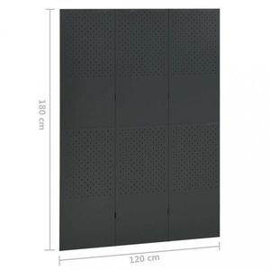 Paraván ocel antracit Dekorhome 120x180 cm (3-dílný) obraz