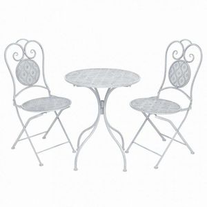 Zahradní bistro set 3 ks Dekorhome Bílá obraz