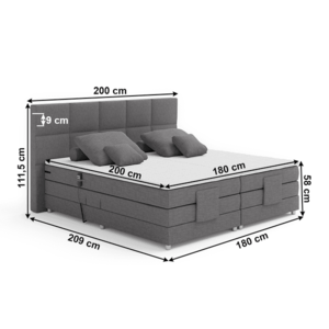 Elektrická polohovací boxspringová postel ISLA 180 x 200 cm obraz