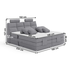 Elektrická polohovací boxspringová postel ADELAIDE 160 x 200 cm obraz