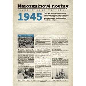 Narozeninové noviny 1945 s vlastním textem a fotografií, S textem obraz