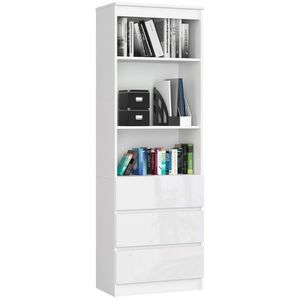 Ak furniture Knihovna Star 60 cm bílý mat/bílý lesk obraz