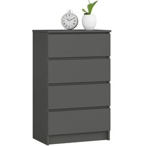 Ak furniture Komoda Kuba 60 cm - 4 šuplíky grafit obraz