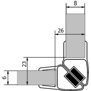 Polysan Sada dvou těsnění (magnet) na 6 a 8mm sklo, 2000mm , varianta roh obraz