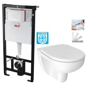 ALCADRAIN Sádromodul předstěnový instalační systém bez tlačítka + WC JIKA LYRA PLUS RIMLESS + SEDÁTKO DURAPLAST SLOWCLOSE AM101/1120 X LY2 obraz