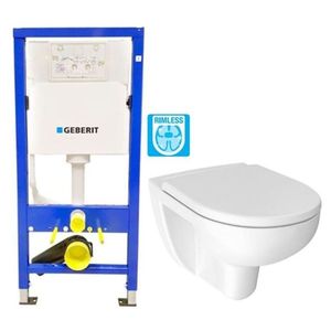 GEBERIT DuofixBasic bez tlačítka + WC JIKA LYRA PLUS RIMLESS + SEDÁTKO DURAPLAST 458.103.00.1 X LY1 obraz