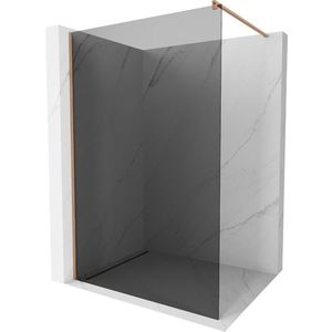 MEXEN/S Kioto Sprchová zástěna WALK-IN 90 x 200, grafit 8 mm, měď kartáčovaná 800-090-101-65-40 obraz