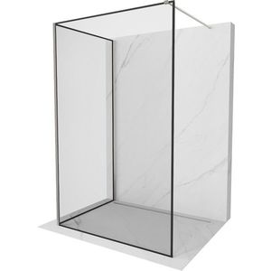 MEXEN/S Kioto Sprchová zástěna WALK-IN 90 x 90 cm, černý vzor, nikl kartáčovaná 800-090-212-97-70-090 obraz