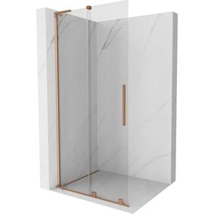 MEXEN/S Velar L Sprchová zástěna posuvná Walk-in 100 x 200 cm, transparent 8 mm, měď kartáčovaná 871-100-003-03-65 obraz