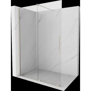 MEXEN/S Velar Sprchová zástěna posuvná Walk-in 150 x 200 cm, transparent 8 mm, nikl kartáčovaný 871-150-000-03-97 obraz