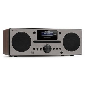 Auna Harvard, mikrosystém, DAB / DAB +, FM tuner, CD přehrávač, USB nabíjení, ořech obraz