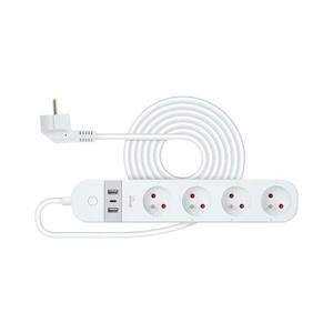 Chytrý prodlužovací kabel s vypínačem 4Z + 2xUSB-A+1xUSB-C 1, 5m Wi-Fi Tuya bílá obraz