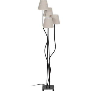 Černo-krémová stojací lampa s textilním stínidlem (výška 138 cm) – Ixia obraz