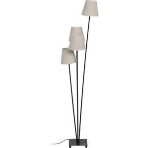 Černo-krémová stojací lampa s textilním stínidlem (výška 144 cm) – Ixia obraz