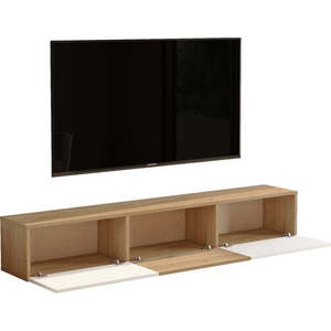 TV stolek v dekoru dubu v bílo-přírodní barvě 180x29x32 cm – Kalune Design obraz