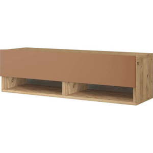 TV stolek v dekoru borovice v cihlovo-přírodní barvě 100x29x32 cm – Kalune Design obraz