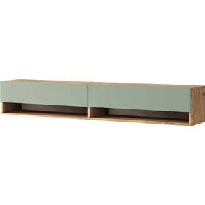 TV stolek v dekoru borovice v zeleno-přírodní barvě 180x29x32 cm – Kalune Design obraz