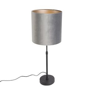 Moderní stolní lampa černé látkové stínidlo šedé 25 cm nastavitelné - Parte obraz