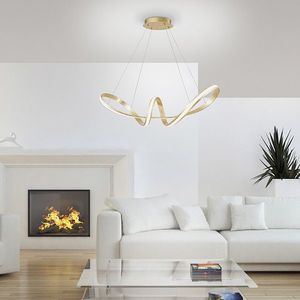 Designová závěsná lampa zlatá vč. LED 80 cm - Belinda obraz