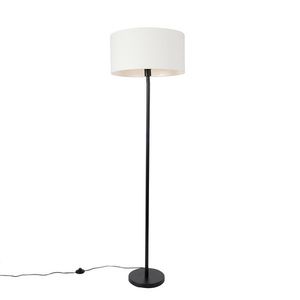 Stojací lampa černá se stínidlem bílá 50 cm - Simplo obraz