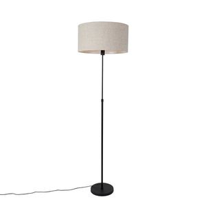 Stojací lampa černá nastavitelná se stínidlem světle šedá 50 cm - Parte obraz