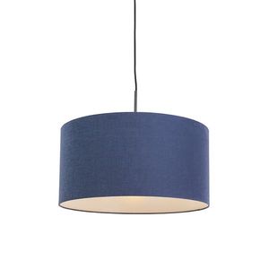 Moderní závěsná lampa černá se staromodrým odstínem 50 cm - Combi 1 obraz