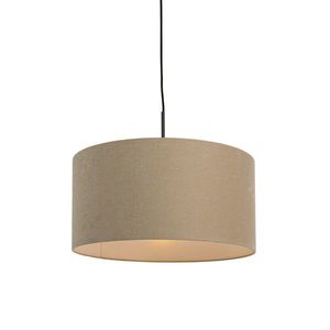 Venkovská závěsná lampa černá s béžovým odstínem 50 cm - Combi 1 obraz