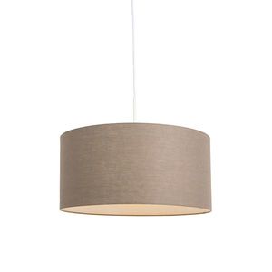 Venkovská závěsná lampa bílá s hnědým odstínem 50 cm - Combi 1 obraz