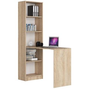 Ak furniture Psací stůl s regálem Smart dub sonoma obraz