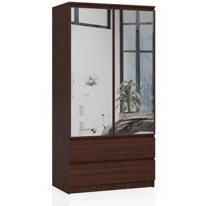 Ak furniture Šatní skříň Star se zrcadlem 90 cm wenge obraz