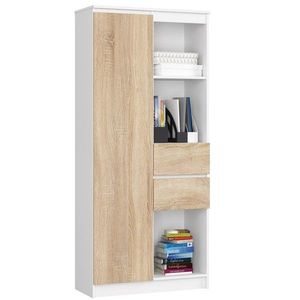 Ak furniture Skříň Rexa II 80 cm bílá/dub sonoma obraz