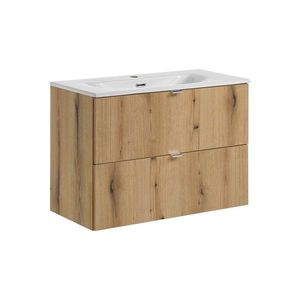 Comad Závěsná skříňka Nova Oak II se zápustným umyvadlem 80 cm dub coast evoke obraz