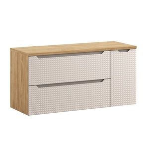 Comad Závěsná skříňka pod umyvadlo Luxor Beige s deskou 120 cm béžová/dub olejovaný obraz