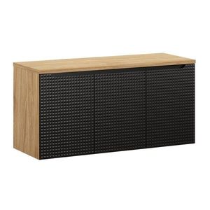 Comad Závěsná skříňka pod umyvadlo Luxor Black I s deskou 120 cm černá/dub olejovaný obraz