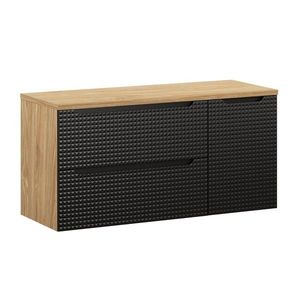 Comad Závěsná skříňka pod umyvadlo Luxor Black s deskou 120 cm černá/dub olejovaný obraz