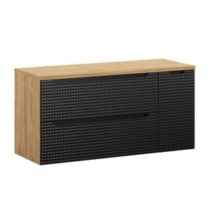 Comad Závěsná skříňka pod umyvadlo Luxor Black s deskou 120 cm I černá/dub olejovaný obraz