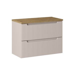 Comad Závěsná skříňka pod umyvadlo Nova Cashmere II s deskou 80 cm kašmír/dub coast evoke obraz