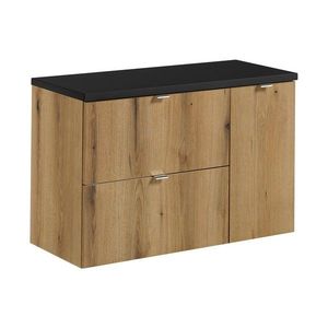 Comad Závěsná skříňka pod umyvadlo Nova Oak 90 cm černá/dub coast evoke obraz